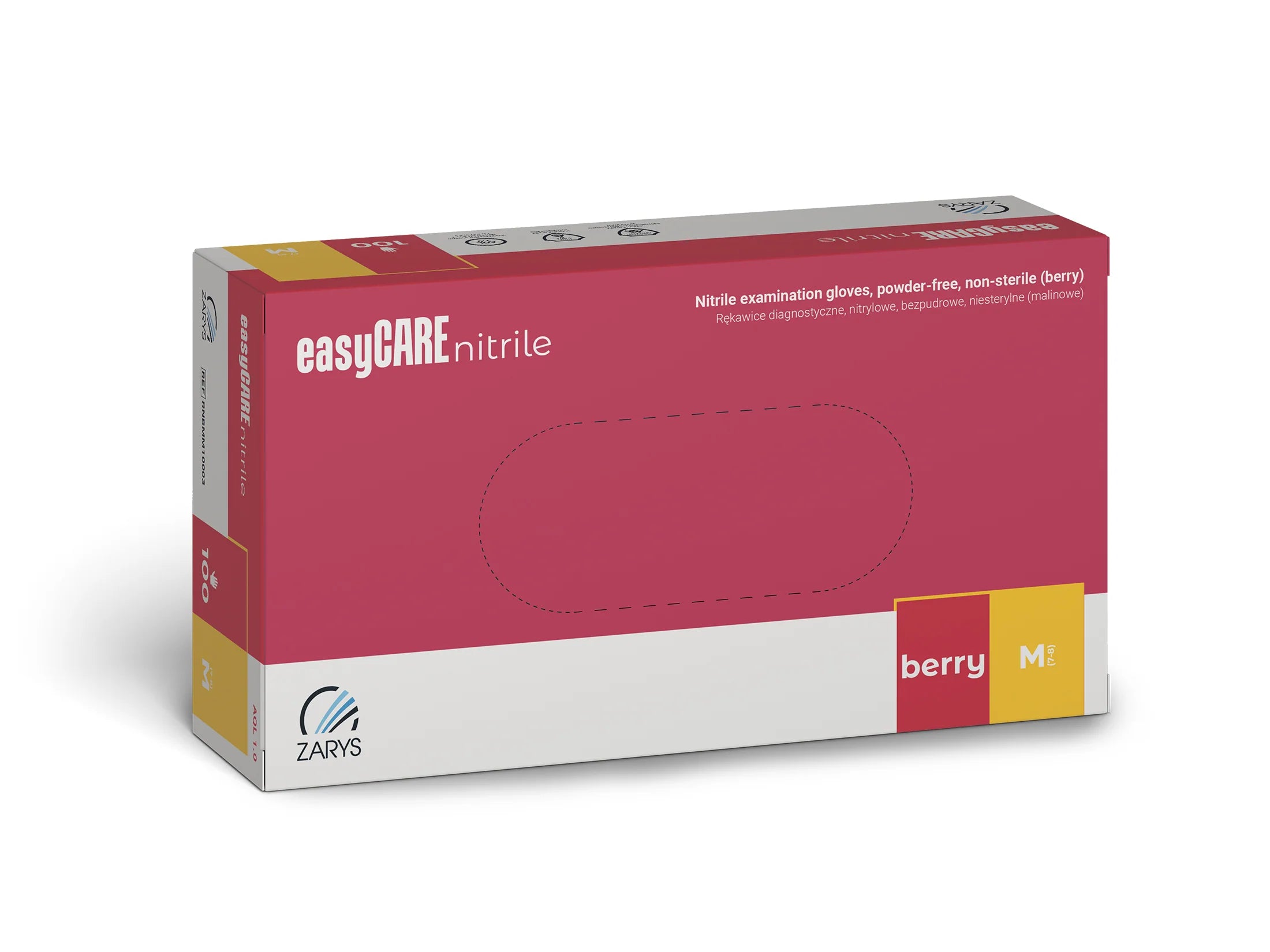 Mănuși nitril 4g EasyCare Roșii 100buc | XS-XL