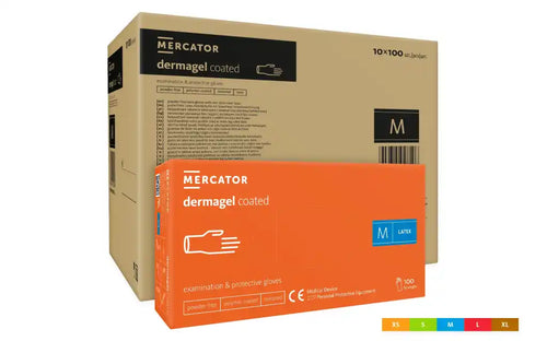Mănuși latex nepudrate Dermagel 100buc | S-L