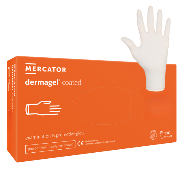 Mănuși latex nepudrate Dermagel 100buc | S-L
