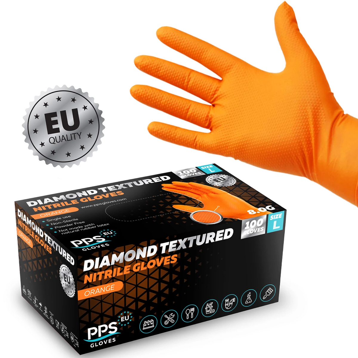 Mănuși nitril Diamond 8G Grip 100buc | S-2XL