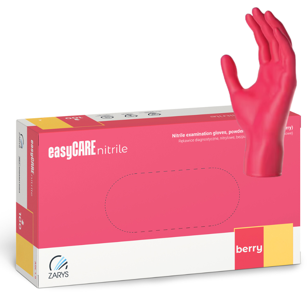 Mănuși nitril 4g EasyCare Roșii 100buc | XS-XL